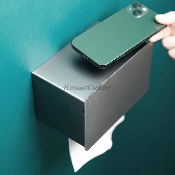 Modern Stainless Steel toilet paper holder detailed product view additional view