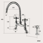 Brushed Gold bath shower mixer tap handheld shower set additional view