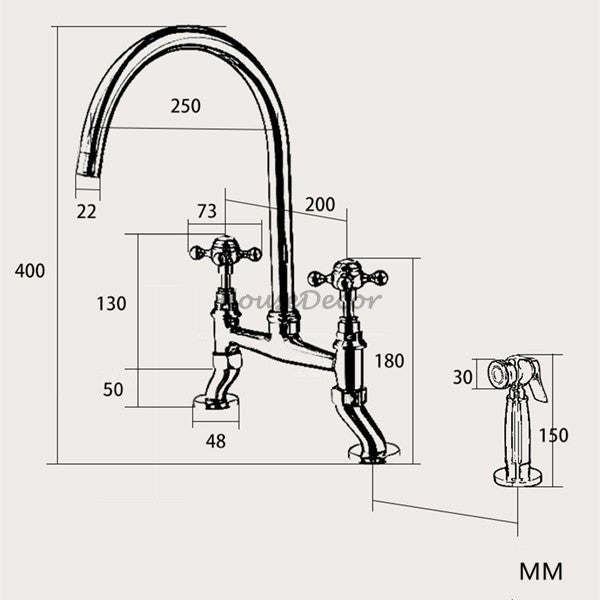 Brushed Gold bath shower mixer tap handheld shower set additional view