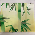 Green Fabric doorway curtain room divider design detail view