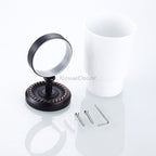 Black Brass toothbrush holder wall mounted design detail view