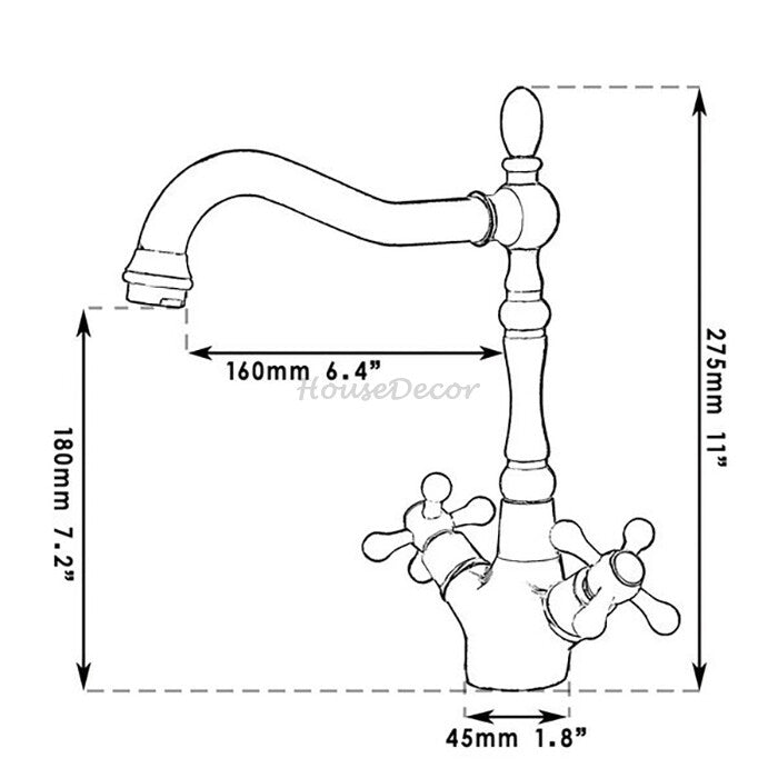 Modern kitchen sink mixer tap dual handle control additional view