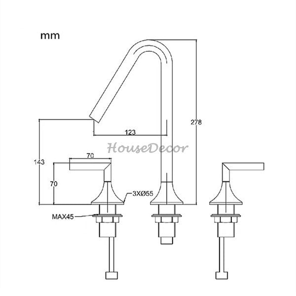 Modern bath shower mixer tap swivel spout additional view
