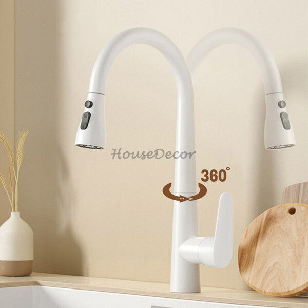 Modern kitchen sink mixer tap pull out spray additional view