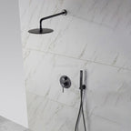 Concealed Rainfall Shower Mixer Tap Set Wall Dual Head Modern Bathroom Bath Unit