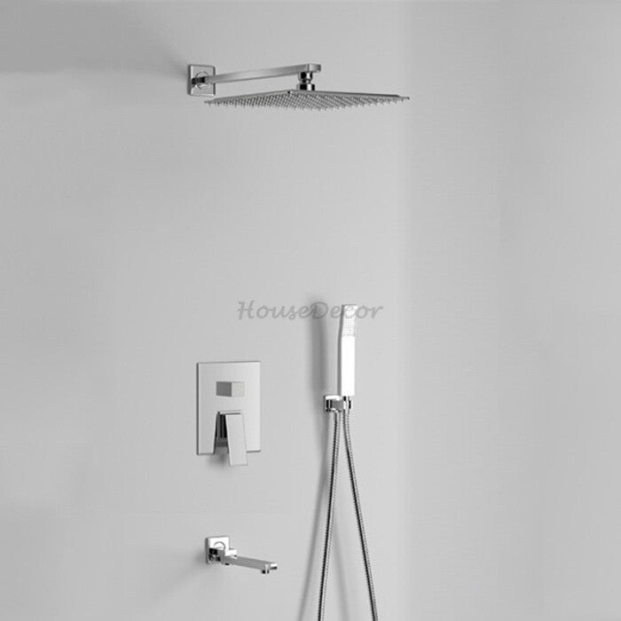 Modern bath shower mixer tap 3 hole installation detail view
