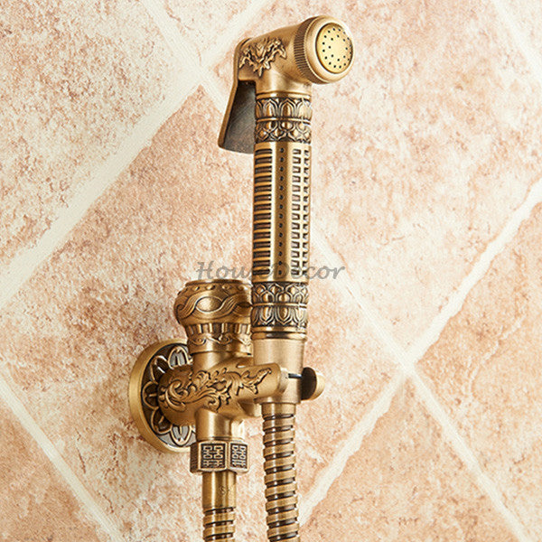 Antique Brass home product handheld shower set main view