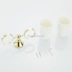 Gold Brass toothbrush holder wall mounted design detail view