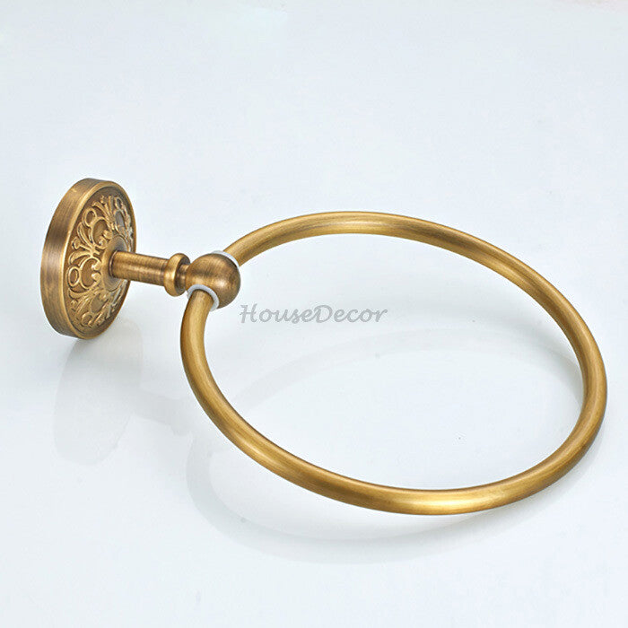 Antique Brass towel ring detailed product view detail view