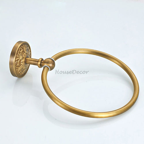 Antique Brass towel ring detailed product view detail view