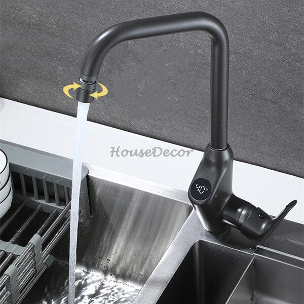 Modern kitchen sink mixer tap swivel spout additional view