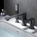 Modern Brass bath shower mixer tap swivel spout detail view