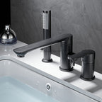 Modern Brass bath shower mixer tap swivel spout detail view