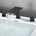 Modern bath shower mixer tap waterfall spout detail view
