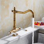 Modern Ceramic kitchen sink mixer tap swivel spout detail view