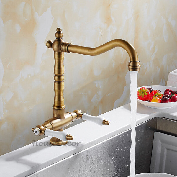 Modern Ceramic kitchen sink mixer tap swivel spout detail view