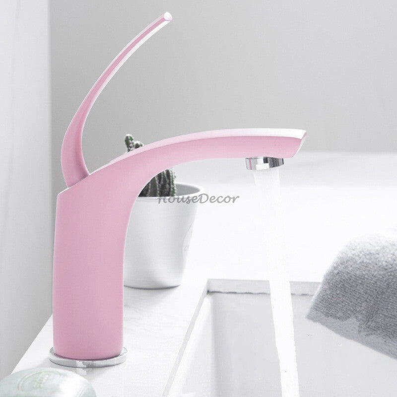 Modern bath shower mixer tap waterfall spout detail view