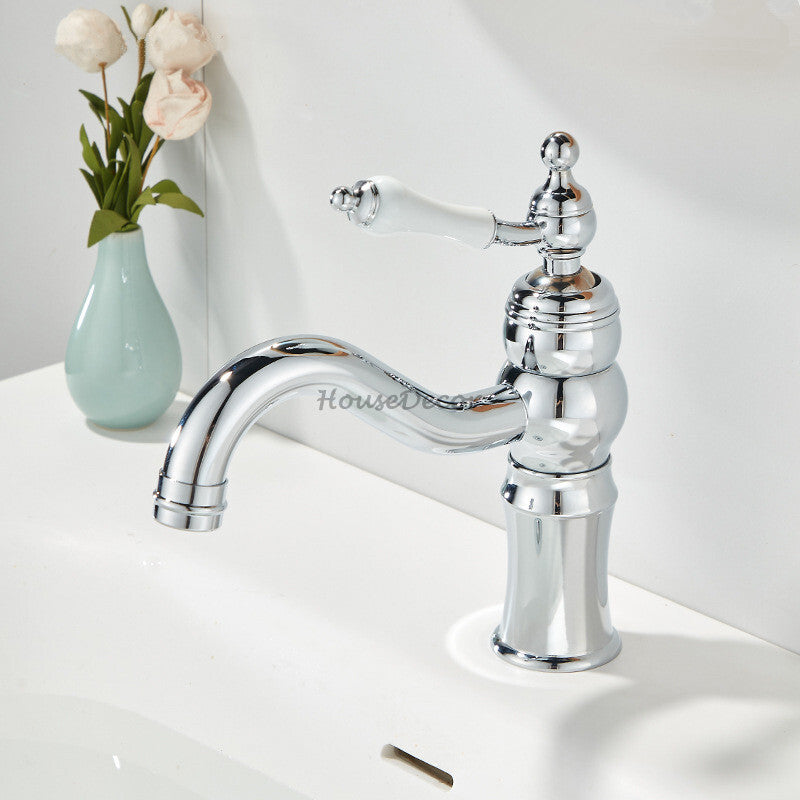 Modern bath shower mixer tap swivel spout detail view