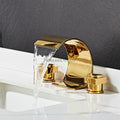 Gold bath shower mixer tap waterfall spout main view