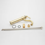 Gold bath shower mixer tap swivel spout detail view