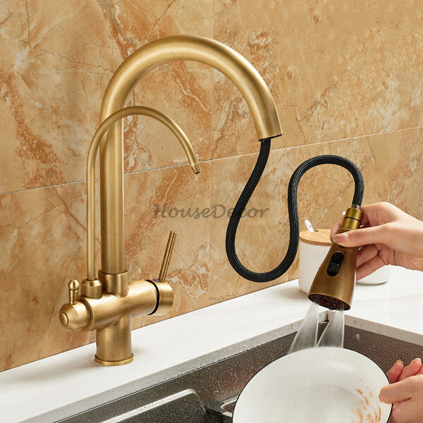 Modern kitchen sink mixer tap pull out spray additional view