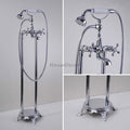 Chrome bath shower mixer tap floor mounted design main view