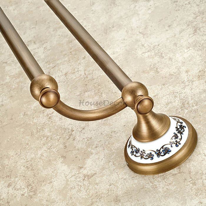 Antique Brass towel rack wall mounted design detail view