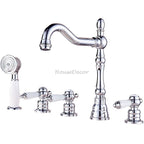 Chrome bath shower mixer tap deck mounted design main view