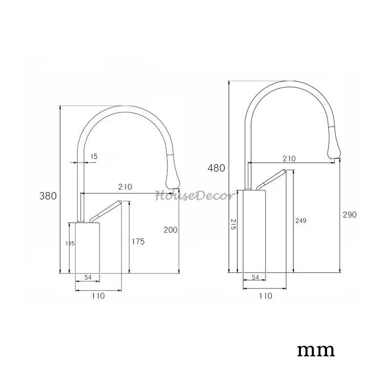 Modern bath shower mixer tap swivel spout additional view
