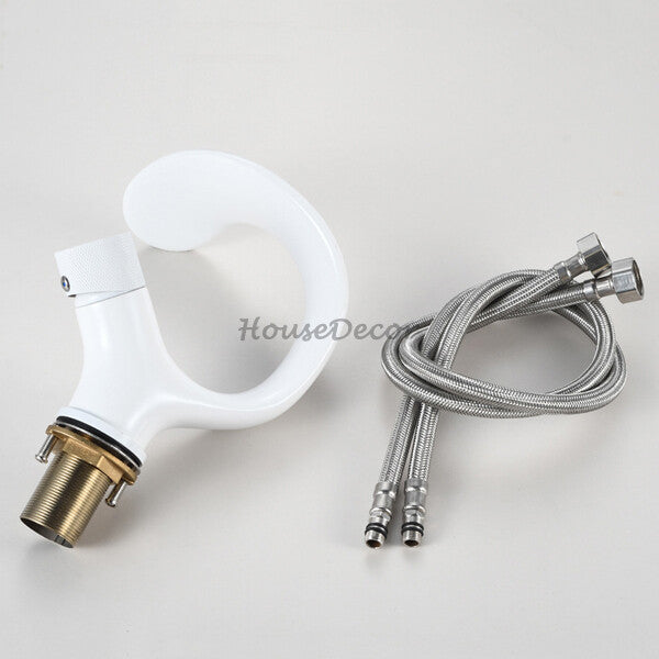 Modern bathroom basin mixer tap waterfall spout additional view
