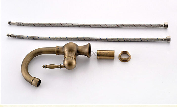 Antique Brass bath shower mixer tap swivel spout additional view