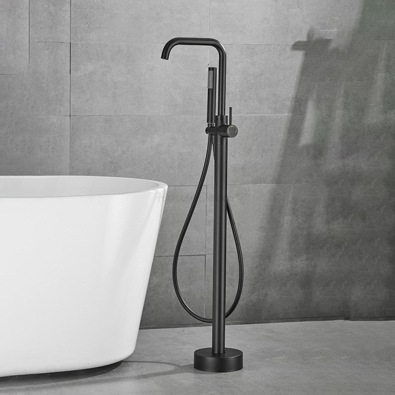 Freestanding Bath Mixer Tap Handheld Shower Head Floor Mount Tub Filler Faucet