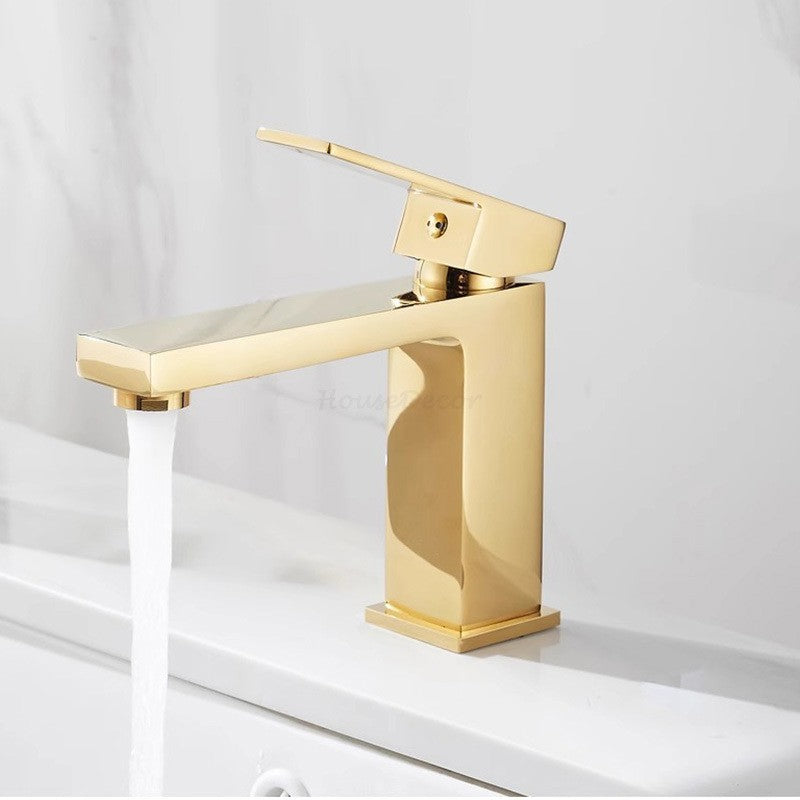 Polished Brass bath shower mixer tap single lever control detail view