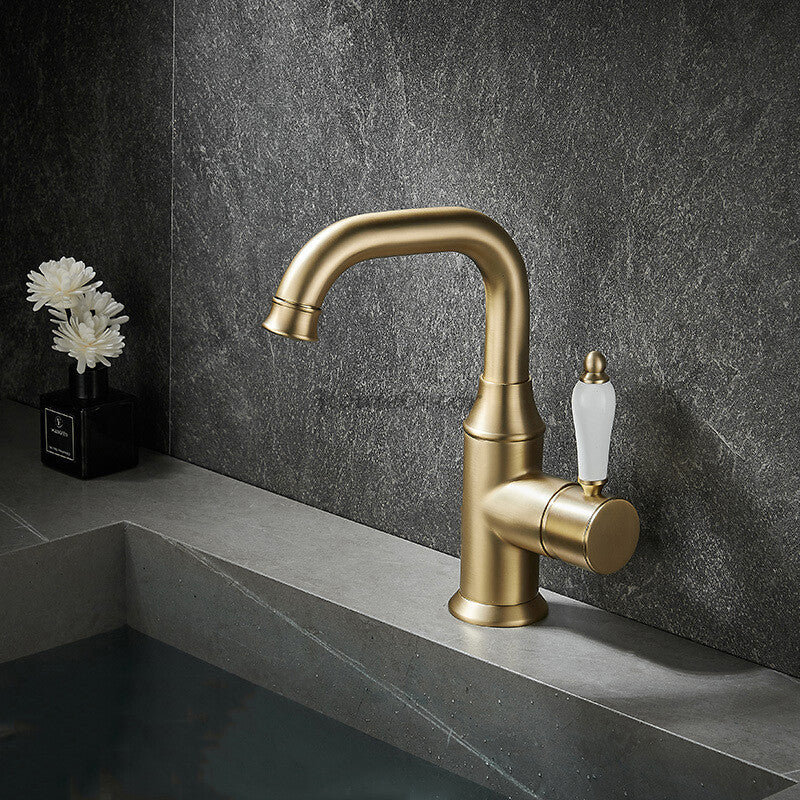 Modern bath shower mixer tap swivel spout detail view