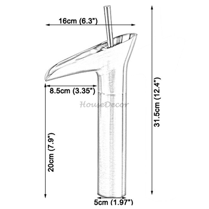 Modern bath shower mixer tap waterfall spout additional view