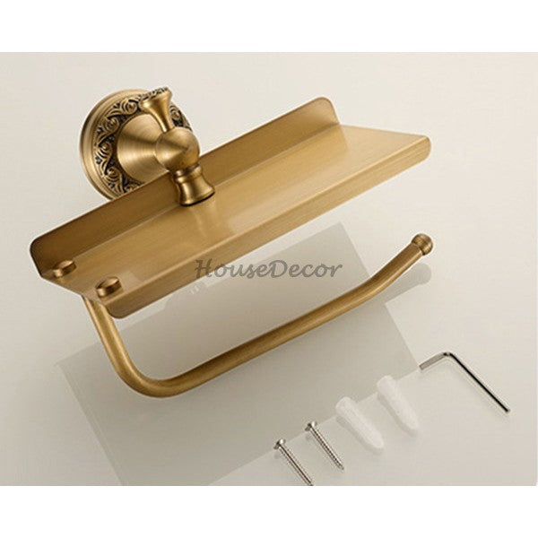 Antique Brass toilet paper holder wall mounted design additional view