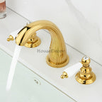Polished Brass bath shower mixer tap dual handle control additional view