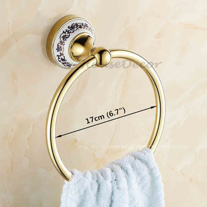 Gold Ceramic towel ring detailed product view additional view