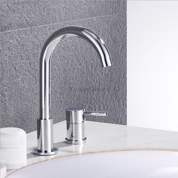 Modern bath shower mixer tap single lever control detail view