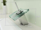 Chrome bath shower mixer tap waterfall spout detail view