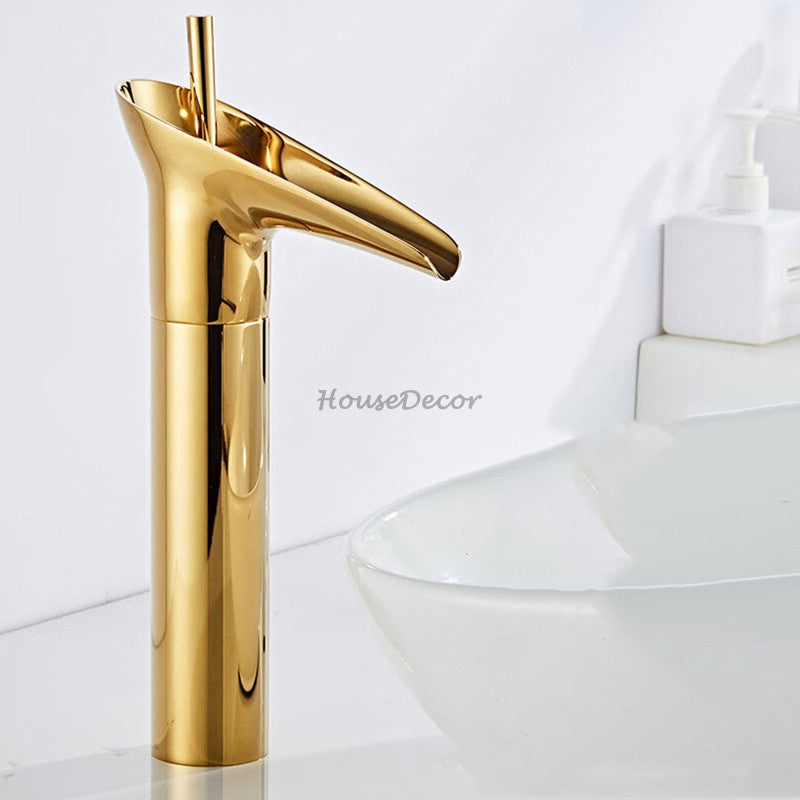 Antique Brass bath shower mixer tap waterfall spout additional view