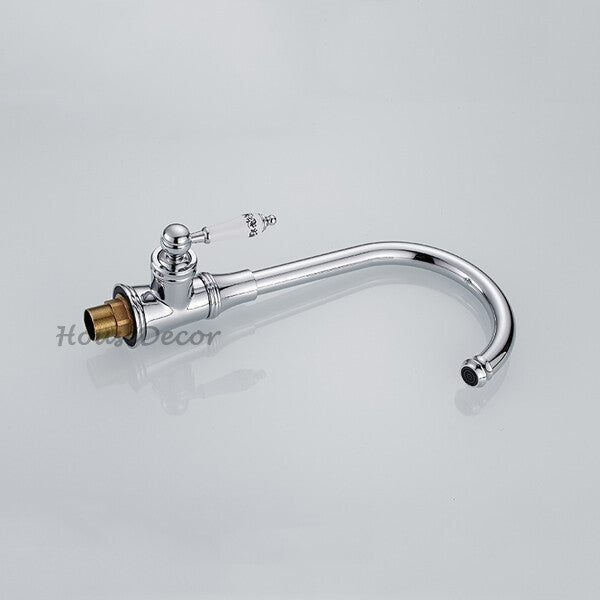 Modern Ceramic kitchen sink mixer tap swivel spout detail view