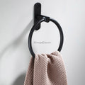 Matte Black towel ring wall mounted design main view