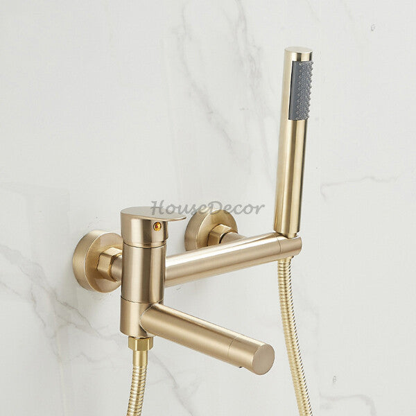 Modern bath shower mixer tap swivel spout detail view