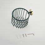 Green Brass toilet paper holder detailed product view additional view