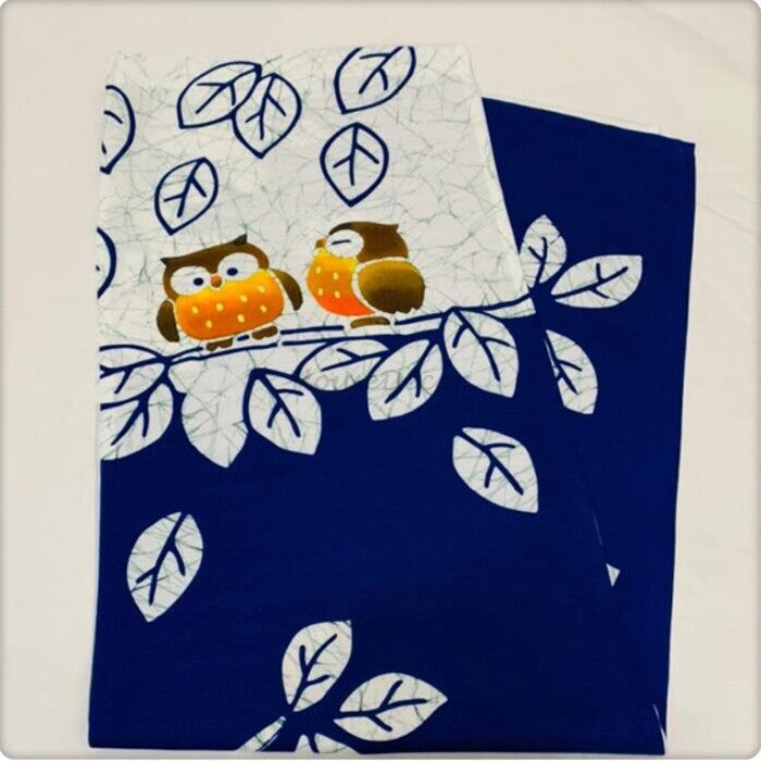 Blue Fabric doorway curtain room divider design detail view