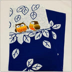 Blue Fabric doorway curtain room divider design detail view