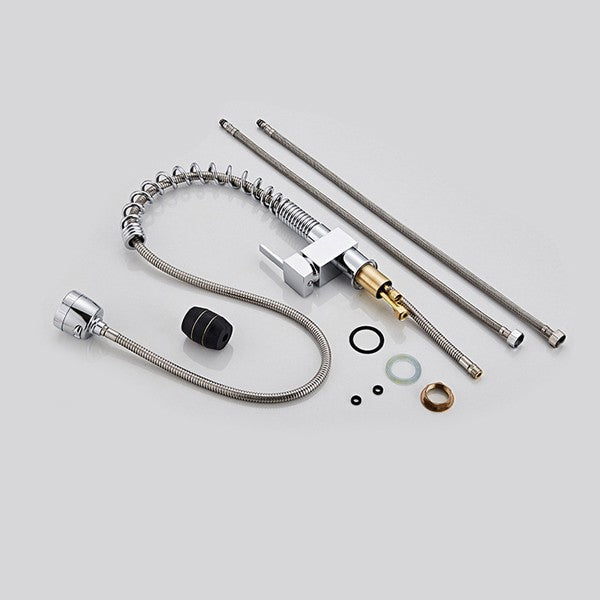 Chrome kitchen sink mixer tap pull out spray additional view