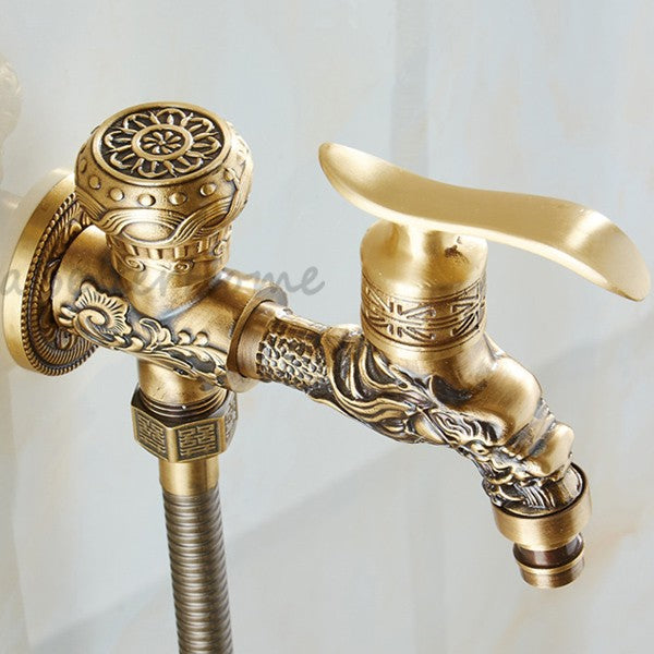 Modern Brass bath shower mixer tap wall mounted design detail view
