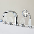 Modern bath shower mixer tap pull out spray detail view